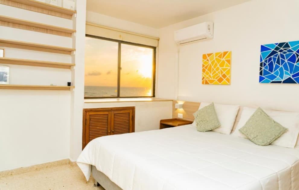 Apartamento frente al mar, vista al centro de Cartagena